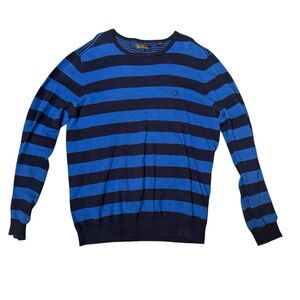 Ben Sherman Men’s Pullover Sweatshirt Crewneck Size XL Blue Black Striped